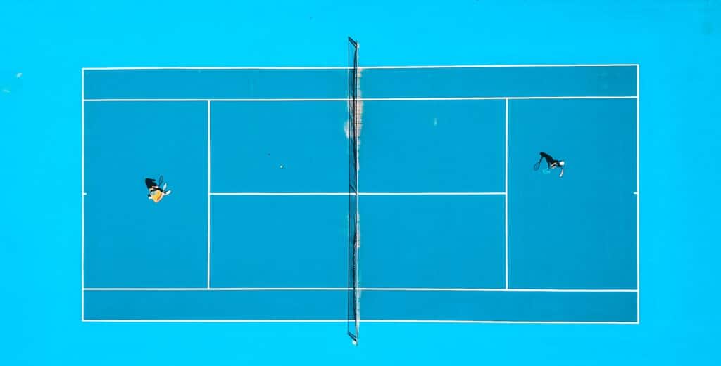 aerial photography of two person playing tennis